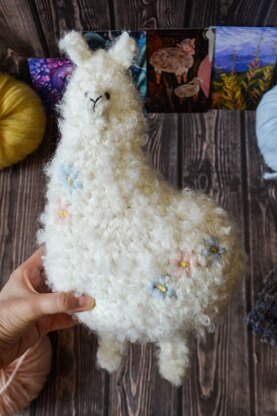 Alpaca with embroidery toy