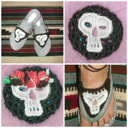 Skull Barefoot Sandals, Flip Flop, and Bun Cover