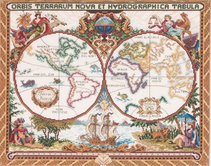 Janlynn Corporation Olde World Map Cross Stitch Kit - 45.5cm x 38cm