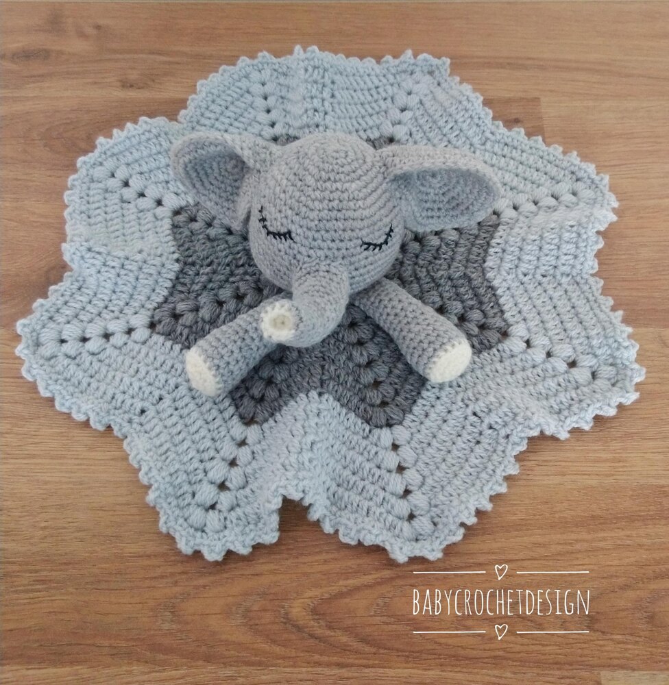 Crochet elephant lovey best sale