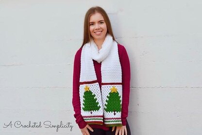 Retro Christmas Tree Scarf