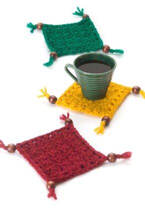 Coaster Set in Red Heart Super Saver Economy Solids - LW2248