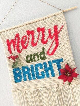 Merry And Bright Pillow or Wall Hanging Banner