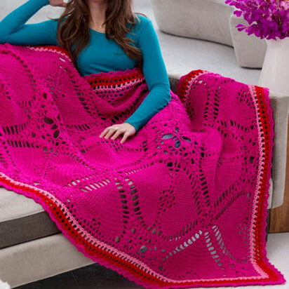 Love My Valentine Throw in Red Heart Super Saver Economy Solids - LW4613 - Downloadable PDF