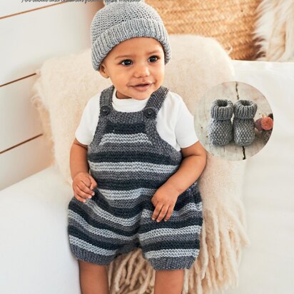 Romper, Hat and Booties in Rico Baby Classic DK - 925 - Downloadable PDF