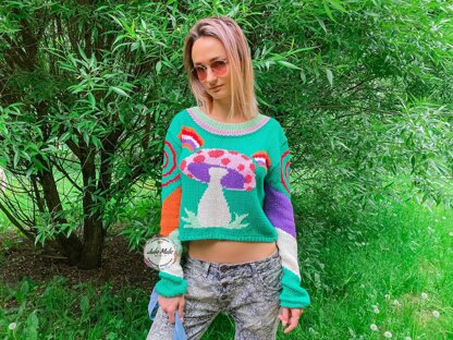 Hippie magic mushroom sweater