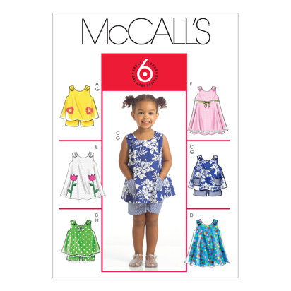 McCall's Toddlers' Tops, Dresses and Shorts M5416 - Sewing Pattern