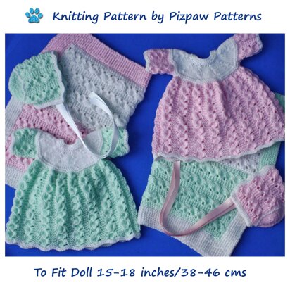 Ladder Pattern Dress, Bonnet and Blanket (80)