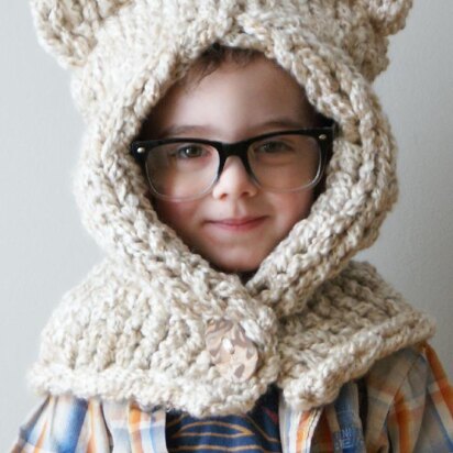 Chunky Kitty Hood (Hat011) - knitting pattern