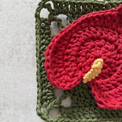 Anthurium Flower Granny Square