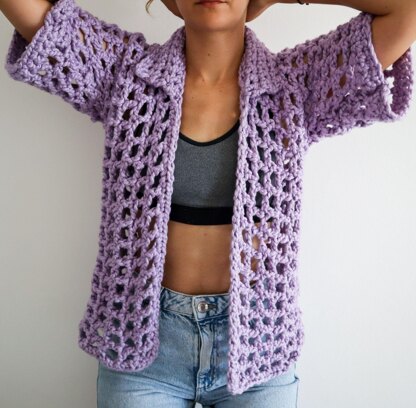 Chunky Mesh Overshirt Crochet pattern by Michelle Greenberg | LoveCrafts