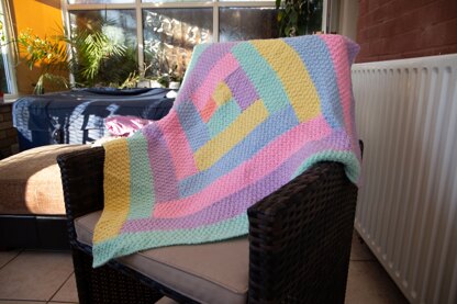 Log Cabin Blanket in Deramores Studio Baby Soft DK Acrylic - Downloadable PDF