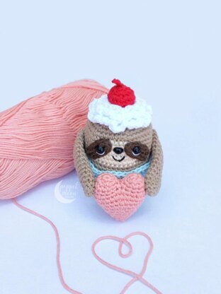 Valentine's Day Sloth Cupcake