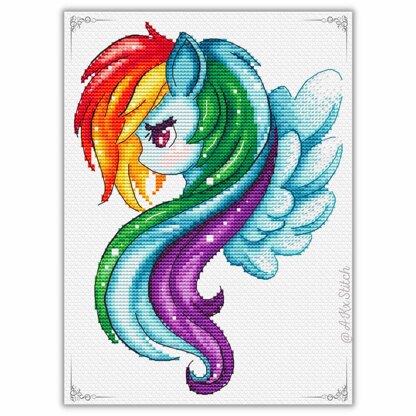 Rainbow Pony Cross Stitch PDF Pattern