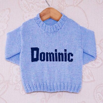 Intarsia - Dominic Moniker Chart - Childrens Sweater