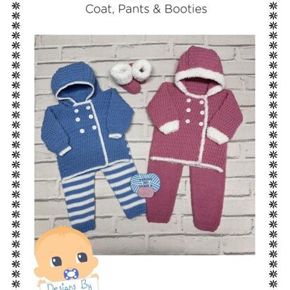 Caoimhe Hooded coat, pants & Booties 3-6mths