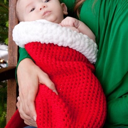 Holiday Baby Cocoon in Red Heart Super Saver Economy Solids - LW2611