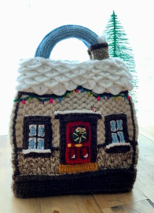‘Cosy Christmas Cottage’ Crochet Handbag