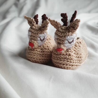 Sleepy Reindeer Baby Booties