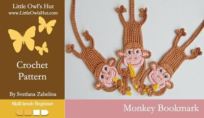 029 Monkey bookmark amigurumi