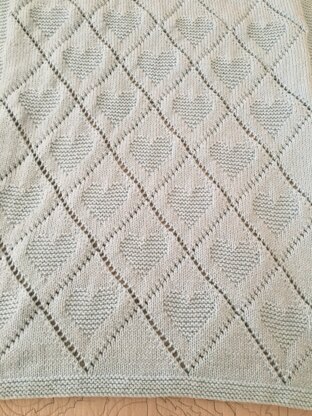 Hearts & diamonds baby blanket