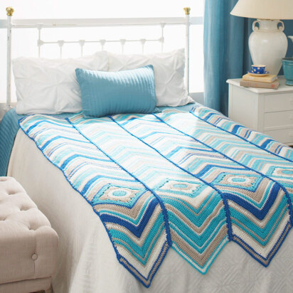 Granny With Radiant Stripes Blanket in Caron Simply Soft and Simply Soft Brites - Downloadable PDF