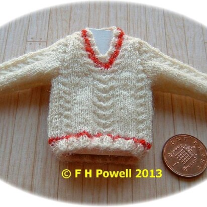 1:12th scale Mans Long sleeved cricket sweater