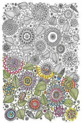 Design Works Floral I Printed Embroidery Kit - 25.5 x 40.5cm
