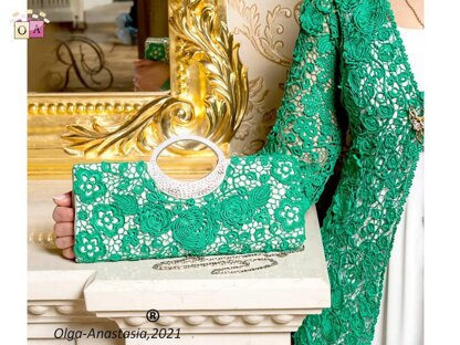 Lace emerald wedding bag