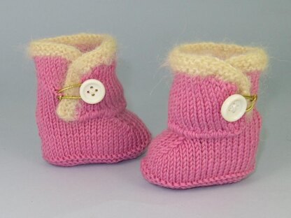 FREE Baby Fur Trim One Button Booties Bootees