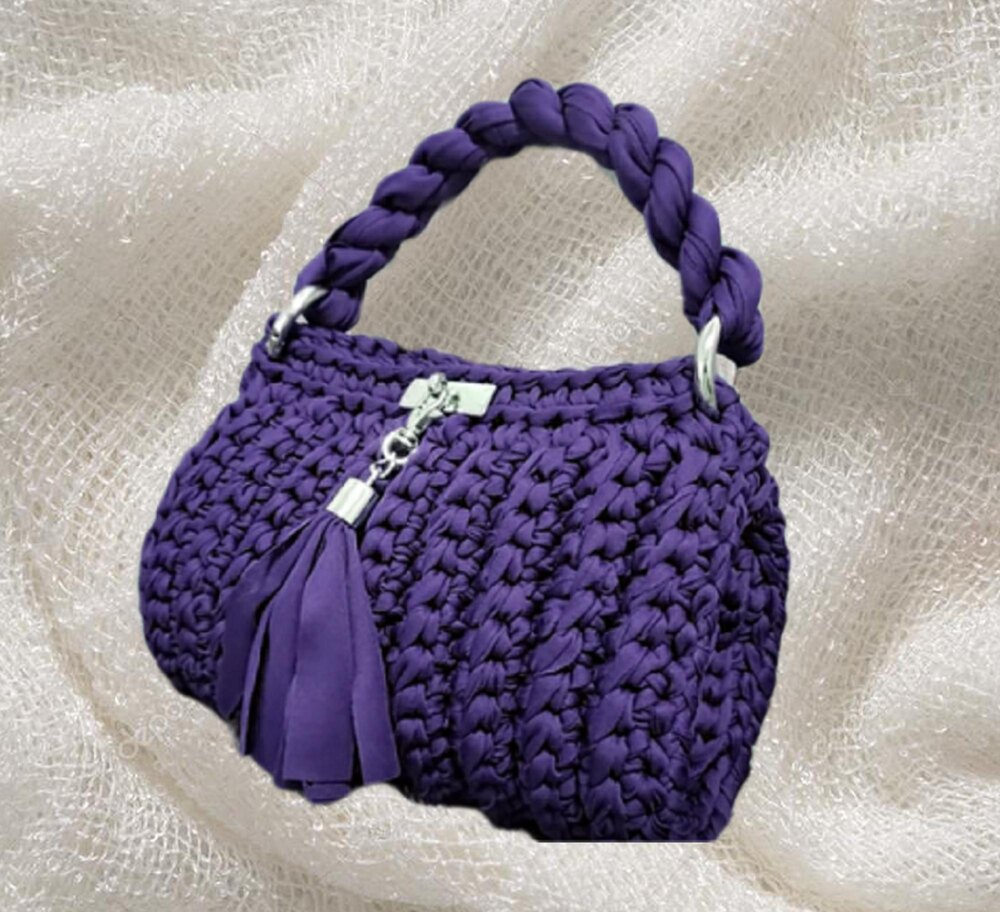 Crochet purple Bag Crochet pattern by Crafting Wheel