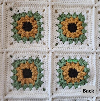 Blanket with Sunflower Granny Square