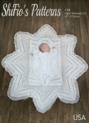 Crochet pattern baby shawl UK & USA Terms #8