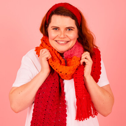 Cheerful Cable Scarf - Free Scarf Crochet Pattern For Adults in Paintbox Yarns Cotton Aran by Paintbox Yarns