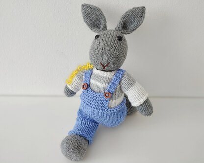 Striped Sweater and Dungarees - Knit Bunny or Teddy Bear Clothes