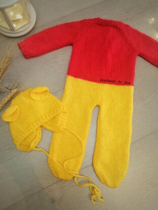 Honey Bear Romper Knitting Pattern