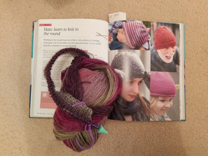 Hat knit in the round