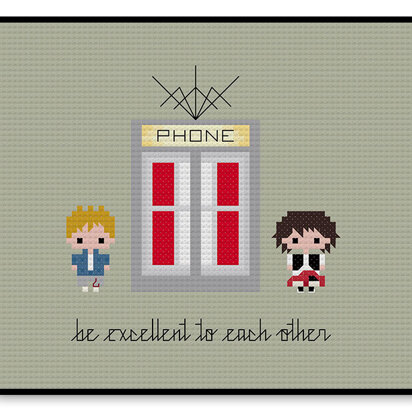 Bill and Ted Bite Size - PDF Cross Stitch Pattern