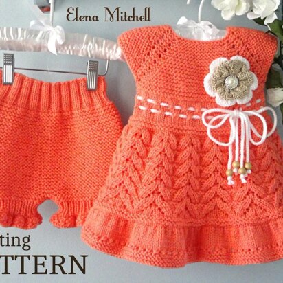 Knitting Christening Baby Dress Baby Bloomers PATTERN