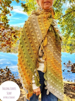 Falling Leaves scarf by Melu Crochet