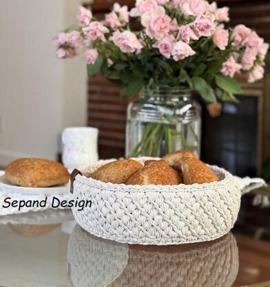 Recycled (t-shirt) yarn basket- 119