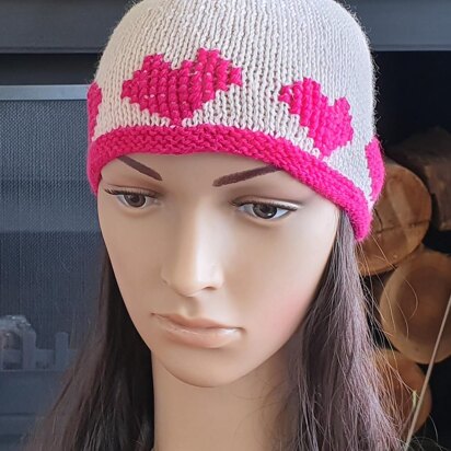 Macey - heart beanie for girls, teens and ladies