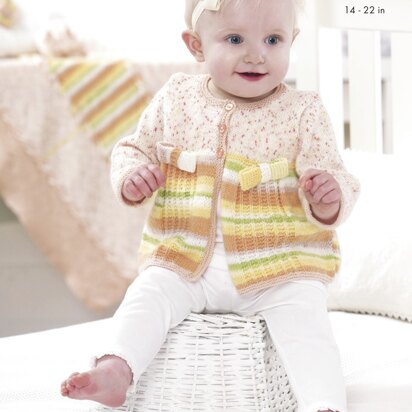 Jacket, Hat, Shoes and Blanket in King Cole Big Value Baby 4Ply - 4975 - Downloadable PDF