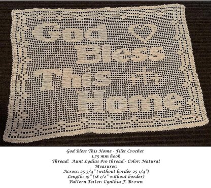 God Bless This Home - Filet Crochet