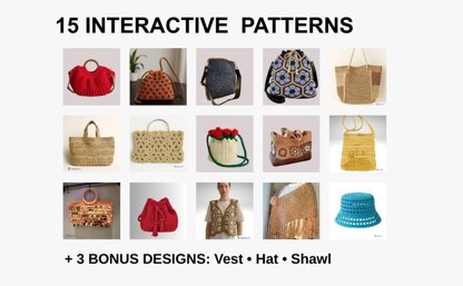 Modern Crochet Bag Pattern Collection – 15 PDF Patterns