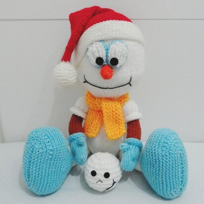 Frozy the snowman - knitting pattern