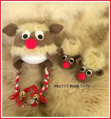 Razzle dazzle reindeer hat and bootees