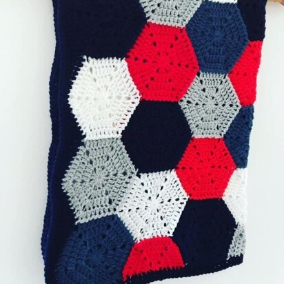 Hexagon Geometric Crochet Blanket