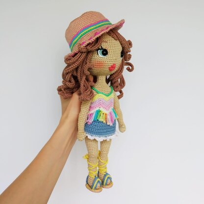 Amigurumi crochet doll pattern, Astrid doll pattern, Crochet doll with clothes (English, Deutsch, Français, Spanish /Español)