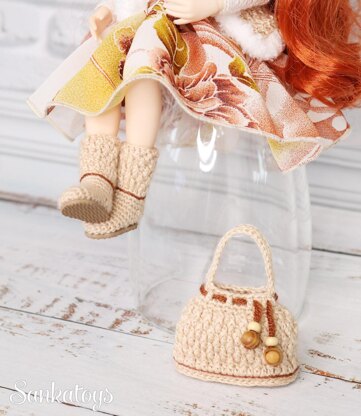 Boho style outfit for Blythe doll